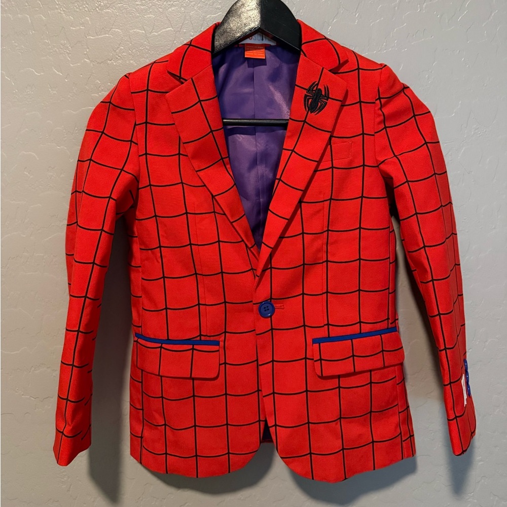 OppoSuits Marvel Spider-Man suit jacket and clip-on tie